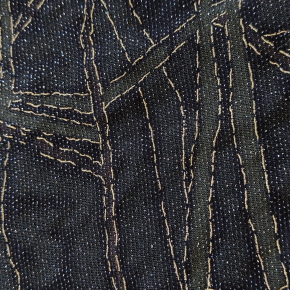 90s Chico's Sparkly Silver Vintage Olive & Black Abstract Top Size 1/Medium - Picture 4 of 10